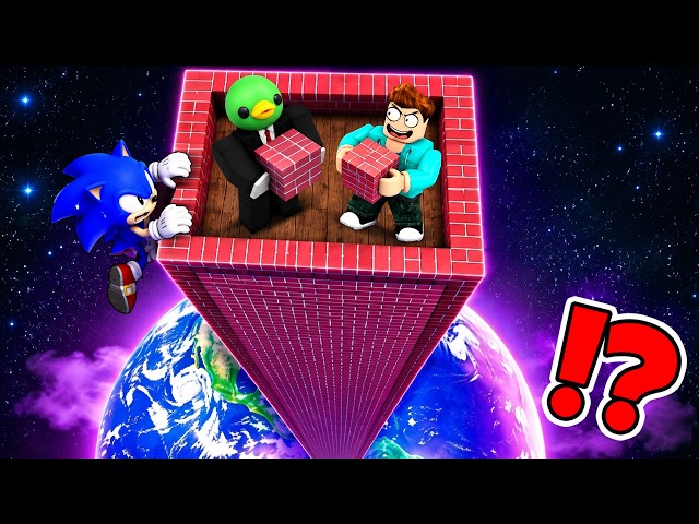 WE MADE THE BIGGEST TOWER TO MARS IN ROBLOX !!