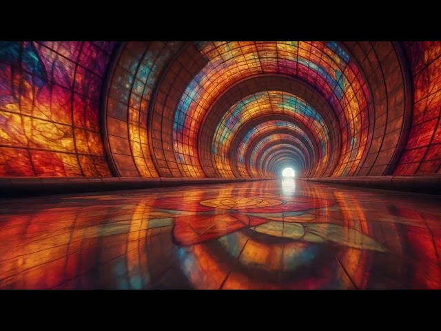 Stained Glass Light Tunnel Seamless Loop 4K No Copyright