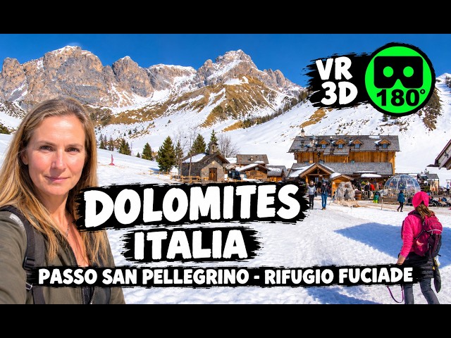 Passo San Pellegrino to Rifugio Fuciade VR 180 3D 🏔️ Stunning Dolomites Walk  08/03/26