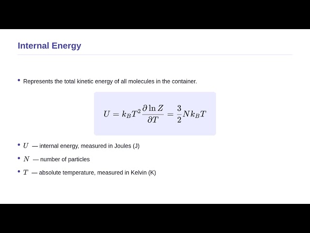 Statistical Mechanics - Ideal Gas Thermodynamic Functions