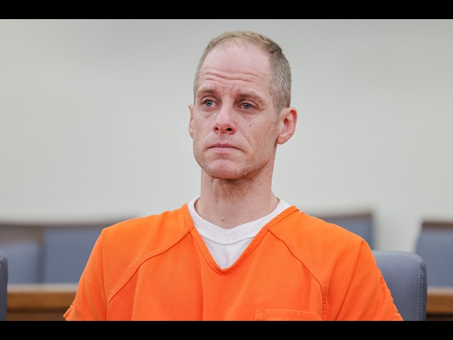 Caleb Flynn cries as he appears before judge for violent offender registry hearing