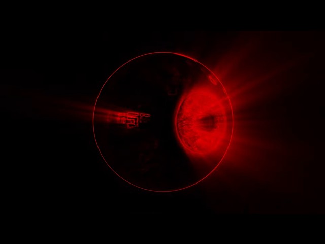 Seeking Red Eye Glowing Halloween Projection 4K Background Loop