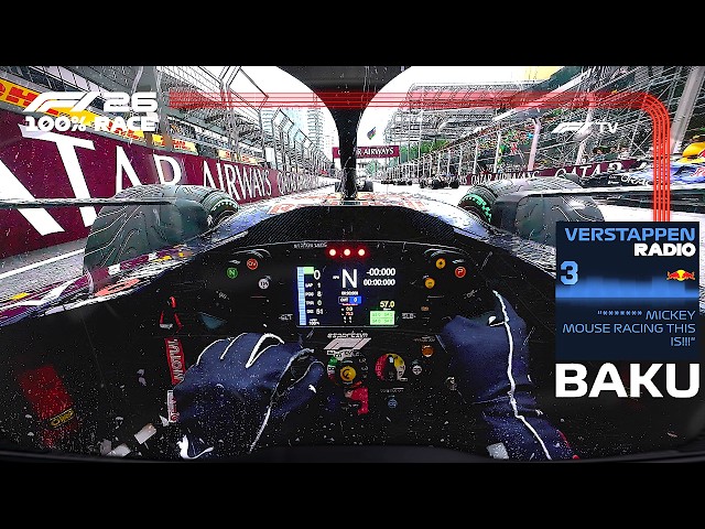 ULTRA REALISTIC F1 26 - Max Verstappen Red Bull Baku GP 100% Race