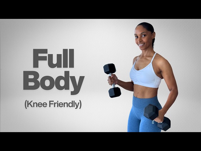 20 min Full Body Dumbbell Strength Workout | KNEE FRIENDLY & STANDING