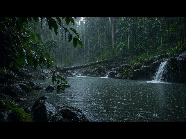 Relaxing Rain on the Lake in the Forest 🌧️ Helps You Sleep, Relieves Insomnia and Stress