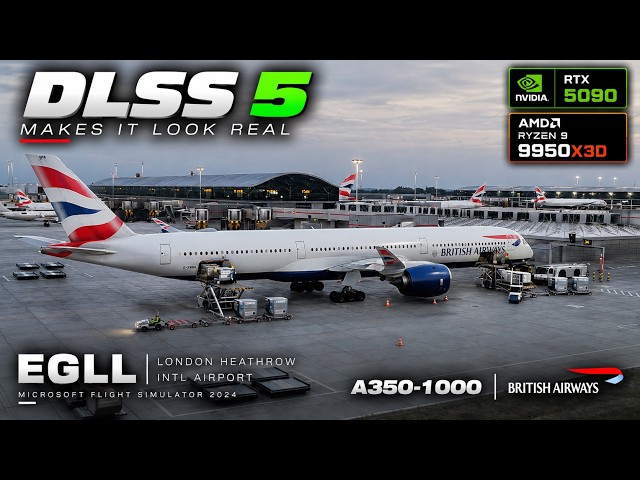 DLSS 5 at HEATHROW is INSANE 🤯 | RTX 5090 + 9950X3D | A350-1000 VATSIM | MSFS 2024