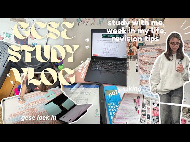 GCSE study vlog ⋆‧°𓏲ּ𝄢 (revision tips, exam season, week in my life) 🎧ྀི☕📝
