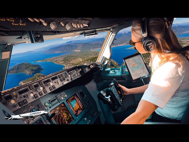 BOEING 737 Stunning LANDING KALAMATA Greece | Runway 17R | Cockpit View | Airline Pilot Life