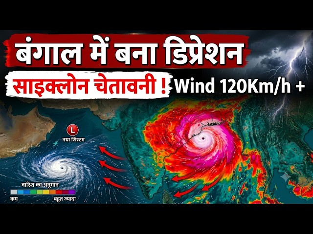 Cyclone track; बंगाल की खाड़ी में डिप्रेशन और चक्रवात चेतावनी ! Storm Alert Aaj ka Mausam weather ?