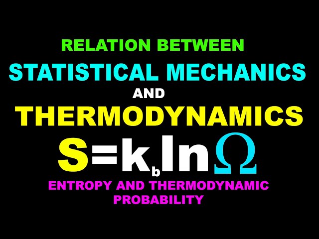 Relation between Statistical Mechanics and Thermodynamics Derivation | Entropy and Probability.