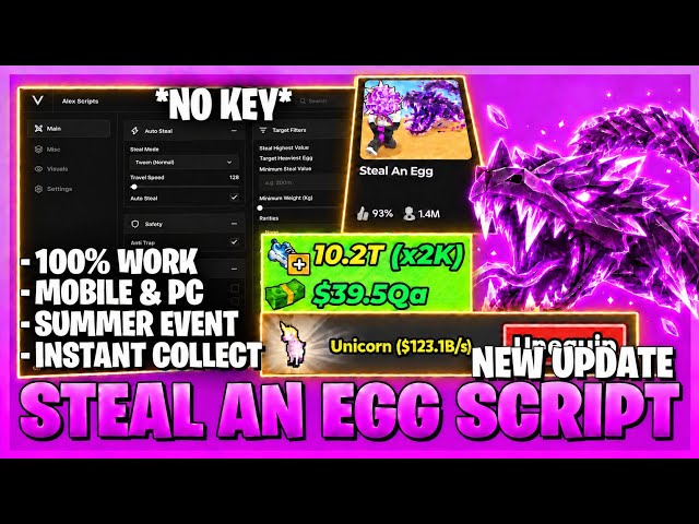 [😈UPD] Steal An Egg Script - No Key, Auto Steal, New Update, Auto Farm & More!