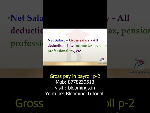 What is Gross Pay in Payroll? | Tally Prime Payroll