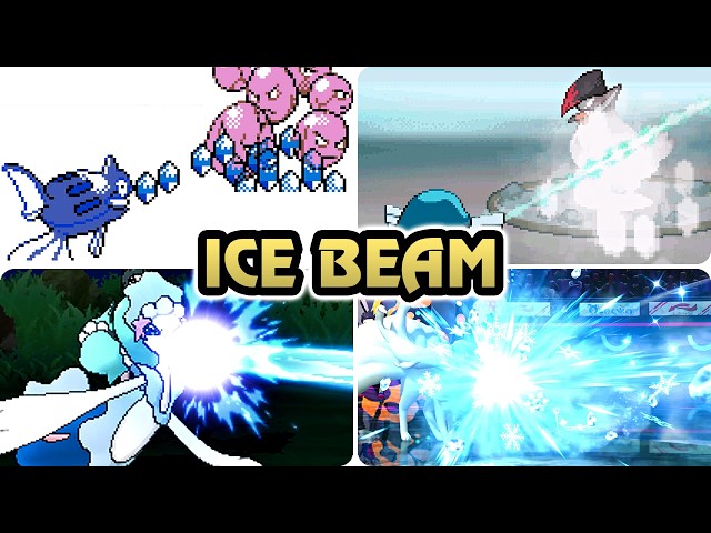 Evolution of Ice Beam in Pokémon Games (1996 - 2026)