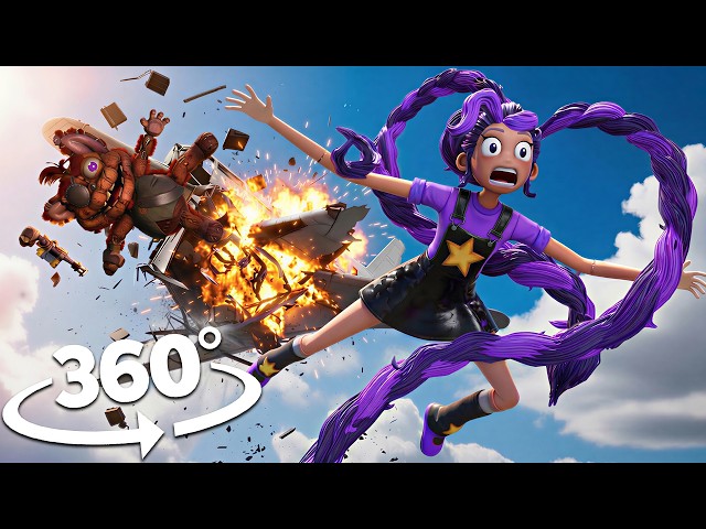 360° LILY LOVE BRAIDS - PLANE CRASH! | VR 8K( Poppy Playtime Chapter 5)