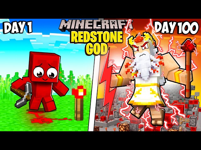 I Survived 100 Days as the Redstone God in Minecraft!