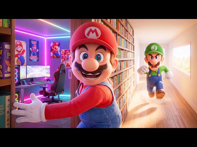 MARIO Built a SECRET Gaming Room You'd Never Find! 🤫🤐 Super Mario Odyssey Story
