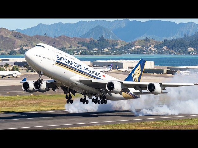 PACIFIC GALE ABORT! Giant Singapore B747 Heavy 4-Engine Spool at PHNG | MSFS 2020