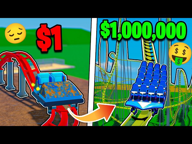 $1 VS $1,000,000 Roller Coaster Build Battle in Roblox!