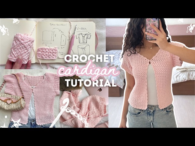 how to crochet a cute cardigan (ANY size!) | step-by-step tutorial