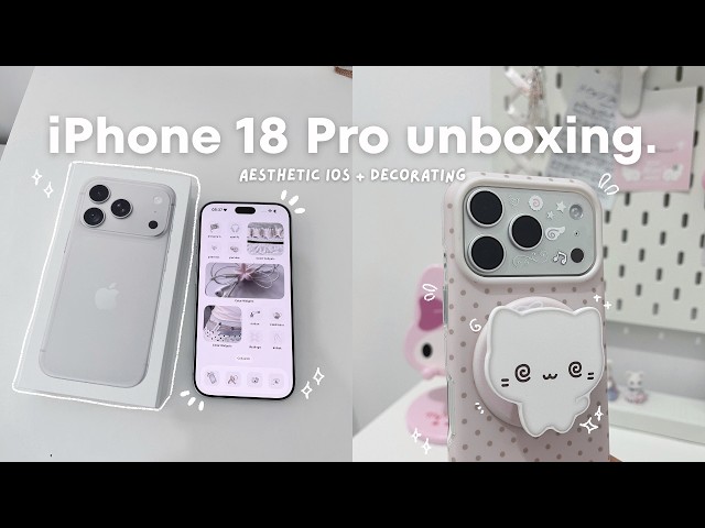 iPhone 18 Pro (silver) unboxing 🖇️🪽: aesthetic ios setup + phone tour, decorating, camera test