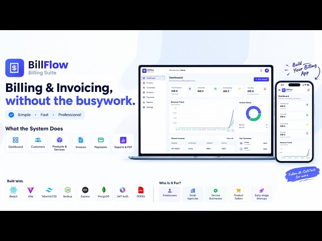 BillFlow – Full Stack Billing & Invoice Management System | React, Node.js, MongoDB 🔥