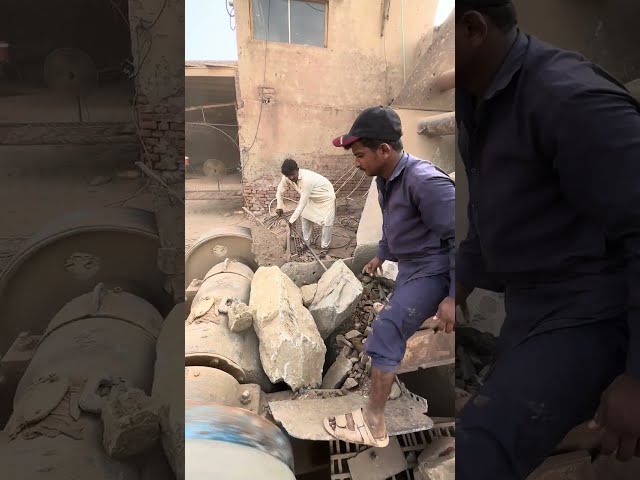 Massive Boulder Stuck in Crusher Machine -Workers Break It With Hammers #stonecrusher #asmr 