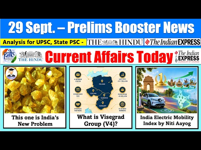 29 September 2026 Current Affairs | Daily PIB & Indian Express Analysis | The Hindu Analysis