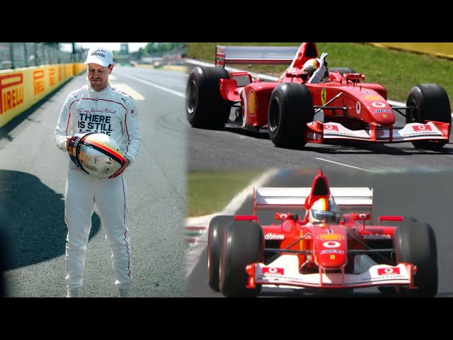 Sebastian Vettel driving Schumacher’s F2002 Ferrari in Monza | Seb doing Donuts in the historic car