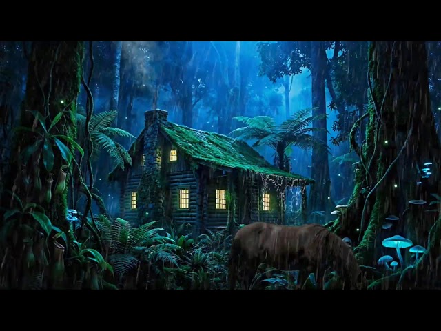 Fall Asleep Instantly 🌧️🏡 Soft Rain on a Forest Cabin | Deep Sleep & Relaxation