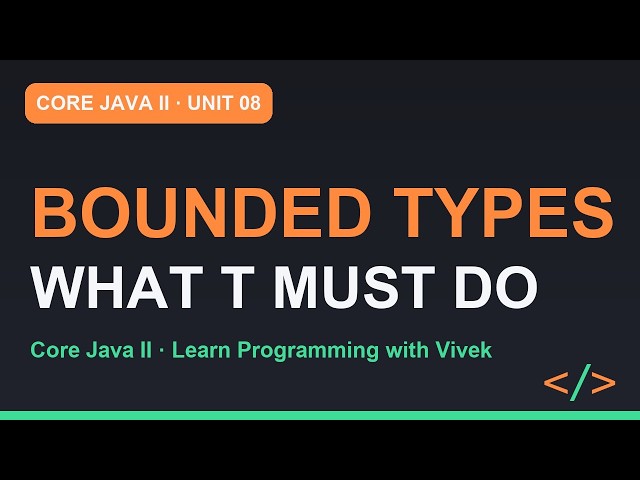 Core Java II: Bounded Types: T extends Comparable of T | Unit 08
