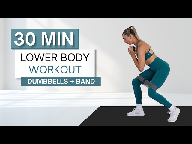 30 min GLUTE FOCUSED LOWER BODY WORKOUT | Dumbbells and Loop Booty Band