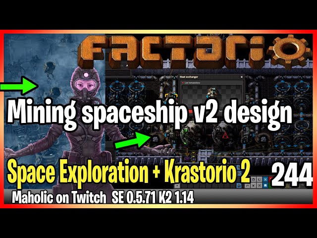 ⚙️Factorio Space Exploration & Krastorio 2 Mod✅🏭➡️Improving mining spaceship design x245