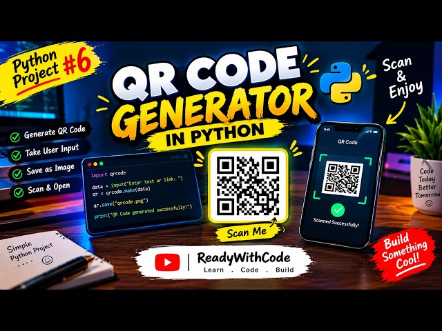 How to Create a QR Code Using Python 🐍📱 | Python Mini Project #6