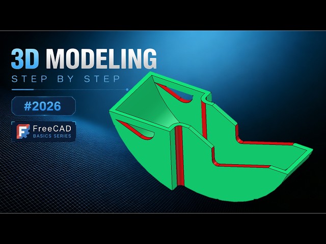 FreeCAD26.3 Partdesign workbench Beginner Tutorial | Learn Sketch, Pad, Hole  Features-162