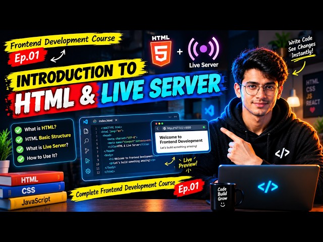 Introduction to HTML & Live Server | Complete Frontend Development Course | Ep.01