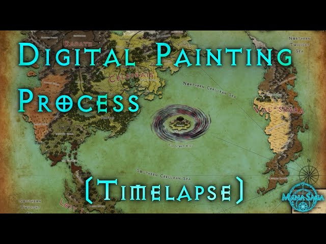Digital Painting Process: Mana Saga World Map (Timelapse)