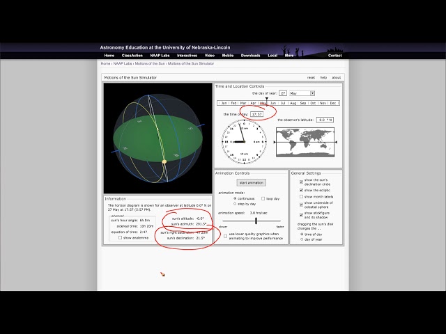 NAAP Lab 4 -  Motions of the Sun Simulator Demo