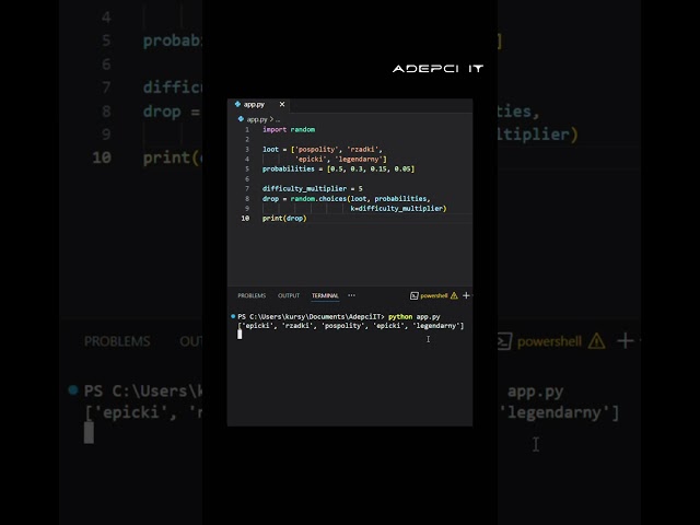 Python random.choices()  #naukaprogramowania