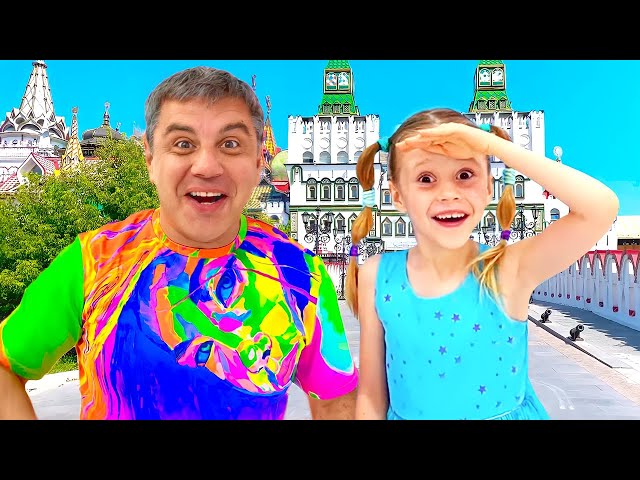 Nastya flies on a trip to Russia to learn about Russian culture