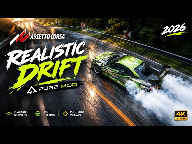 Assetto Corsa 2026 REALISTIC DRIFT | PURE Mod + Realistic Graphics + Dron Mod