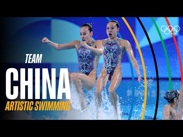 China’s free routine ignites the stage! 🪄 Paris 2024 Olympics - Artistic Swimming | Music Monday