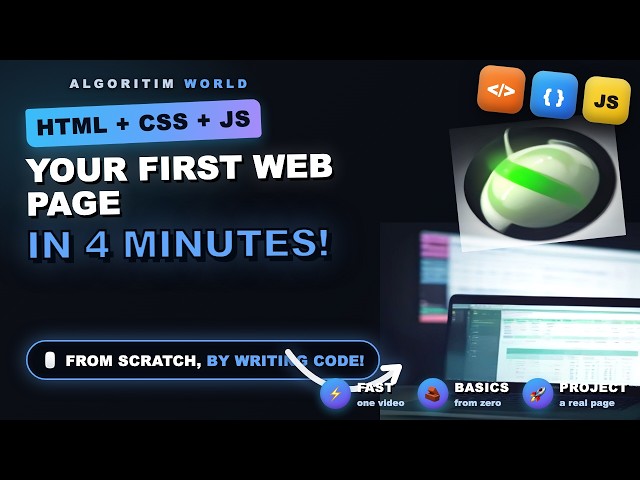 Your First Web Page: HTML + CSS + JavaScript in 4 Minutes | Web Basics #1