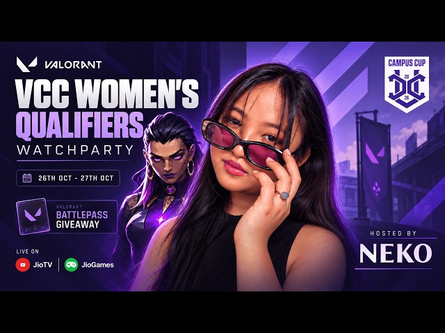 VCC Women’s Qualifiers Watchparty LIVE ft. Neko | Valorant Battlepass Giveaway
