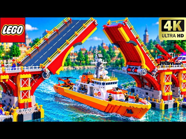 Building a LEGO Technic Movable Bridge for LEGO Ships! | Lego Funny Experiment