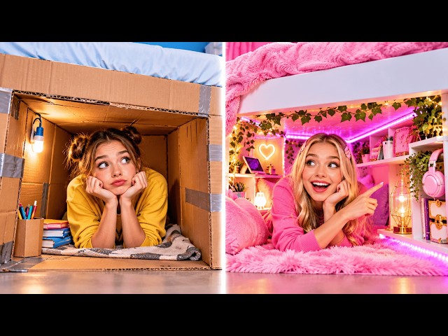 I Built a SECRET ROOM Under My Bed! 🛏️✨ Cheap vs Luxury DIY Challenge | 123 GO!