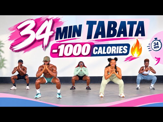34 MIN TABATA WORKOUT | FULL BODY FAT BURN 