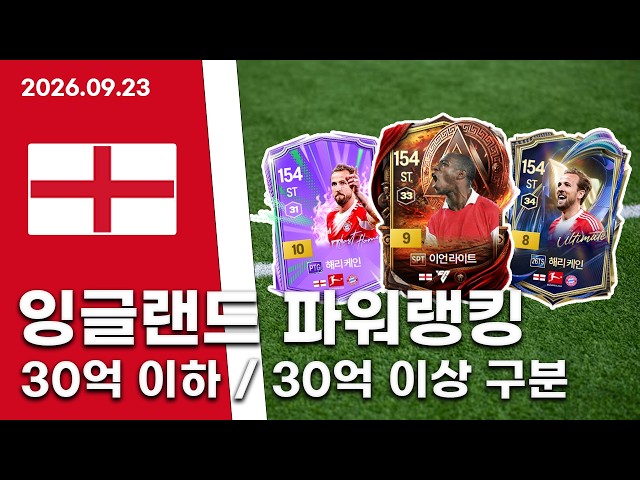 [FC온라인] 잉글랜드 파워랭킹 티어 리스트 (9월)