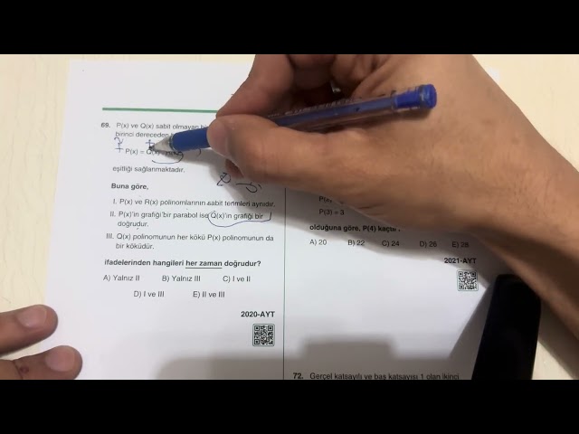 ÇIKMIŞ  AYT-TYT MATEMATİK POLİNOMLAR  (2024-2018 YILI) SORU ÇÖZÜMÜ #maths #ayt #yks