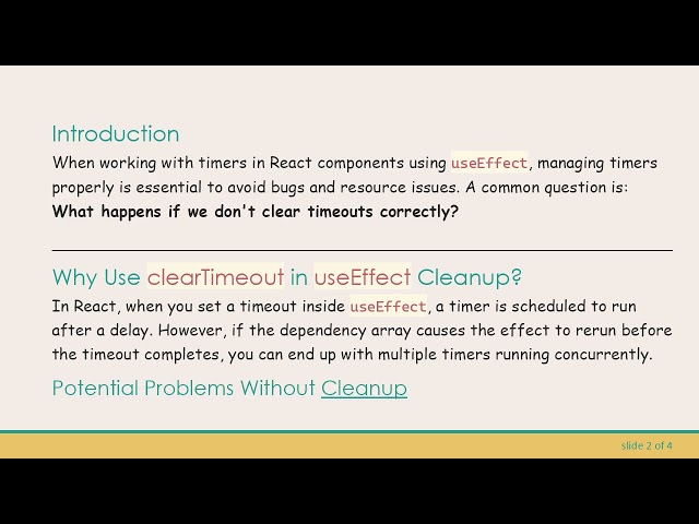 Understanding the Importance of clearTimeout Cleanup in React Hooks
