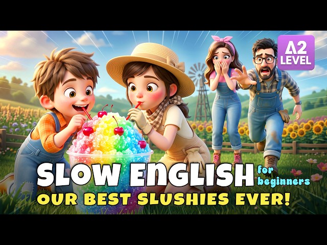 We Made the BIGGEST Snow Cone! 🍧 | Slow English Story (A2 Level)